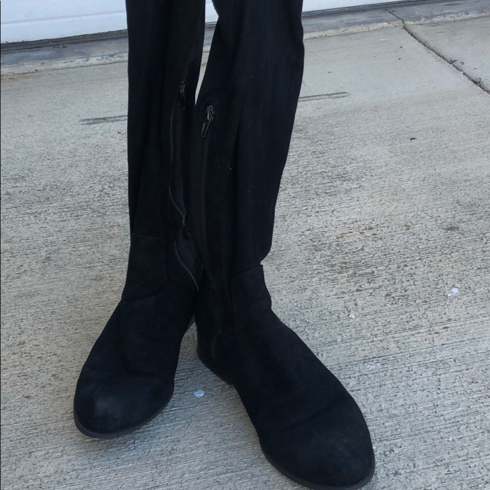 Black knee high boots